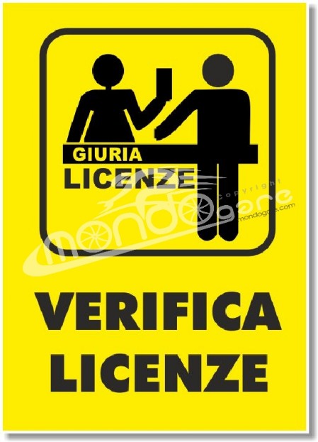 cartello verifica licenze gara ciclistica ciclismo podismo 