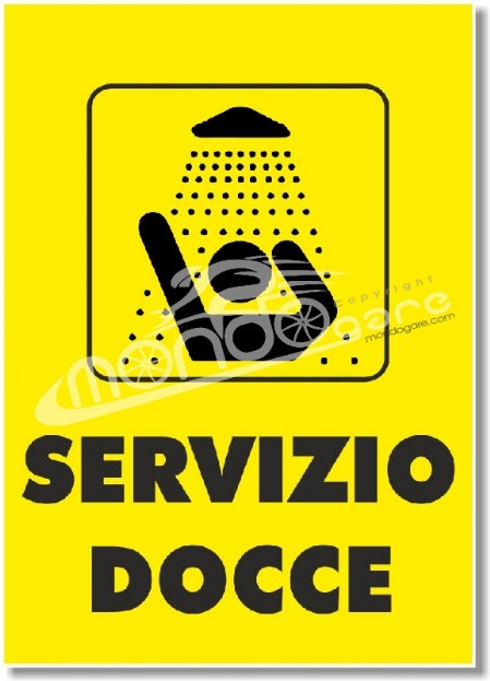 cartello servizio docce  licenze gara ciclistica ciclismo podismo 