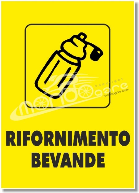 cartello rifornimento bevande gara ciclistica ciclismo podismo 